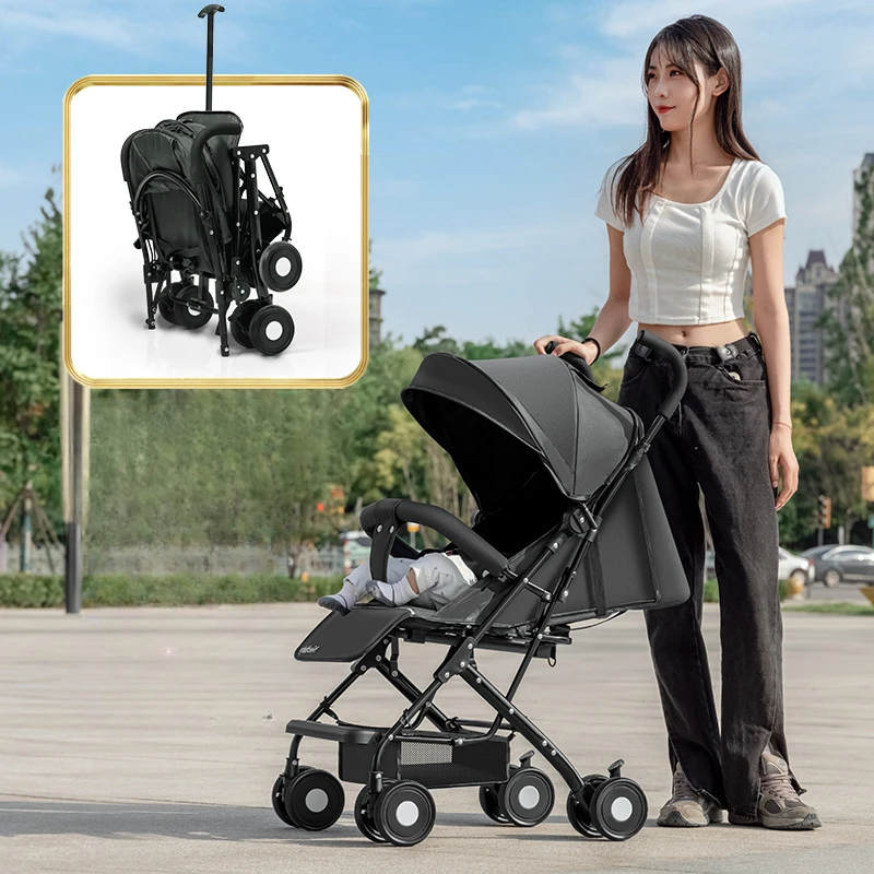 Ultra Lightweight Stroller Can Sit or Lie Down Foldable Travel Stroller Portable Children's Umbrella Baby Carriage