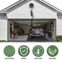 Mesh Cloth Garage Screen Door Mosquito Netting Anti Bug Fly 2x4m for 2-Car Garages Hands-Free Door Curtain Summer Supplies 4