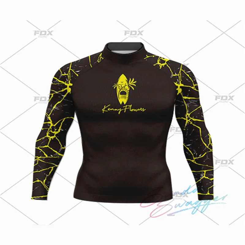 Men Surf Sunscreen Diving Suit Rash Protection T-Shirt Swimsuit Tight Short-Sleeved Swimming Floating UV Protection Diving Suit