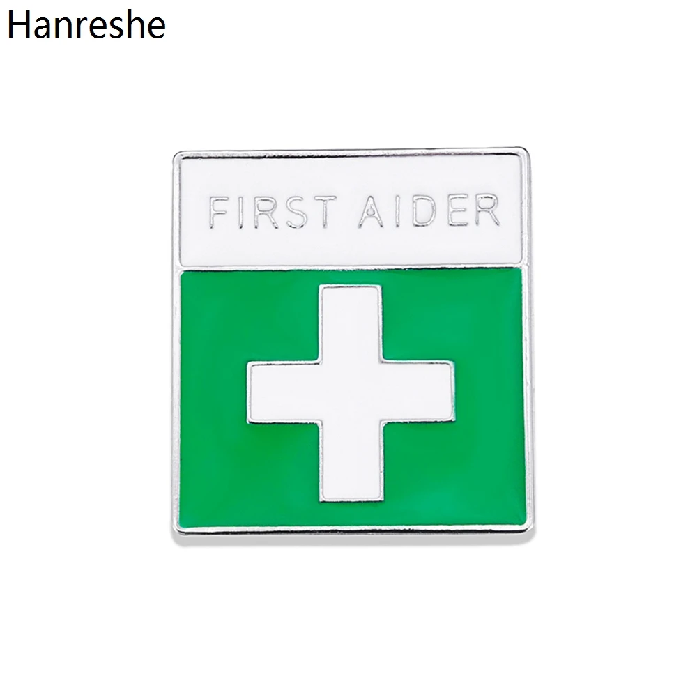 

Hanreshe First Aider Enamel Brooch Pins Cross Medical Lapel Backpack Badge Jewelry Pin for Emergency Department Doctor Nurse