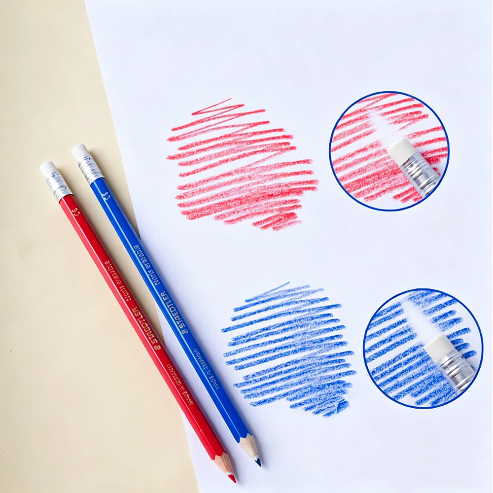 12pcs STAEDTLER 144 지우개가있는 컬러 연필 드로잉 연필 학교 문구 사무용품 학생 그림 연필