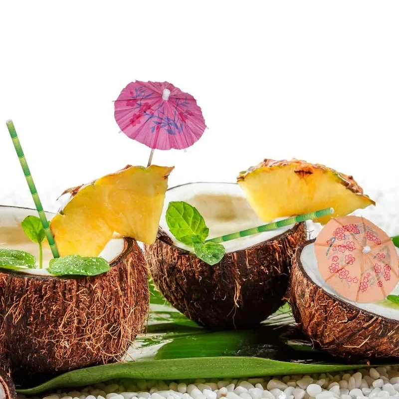Paper Drink Cocktail Parasols Wedding Paper Umbrella Decoration Umbrellas Tropical Hawaiian Party Cocktail Accessories 50Pcs