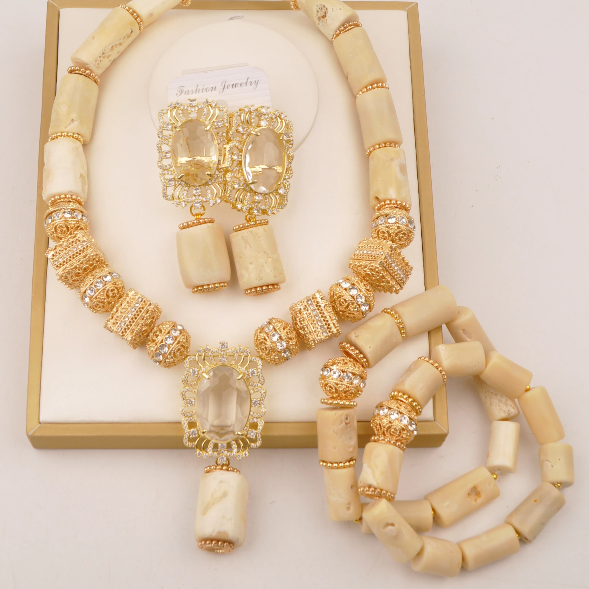 

Nigerian Bride Jewelry African Wedding Beads Original White Coral Jewelry Sets