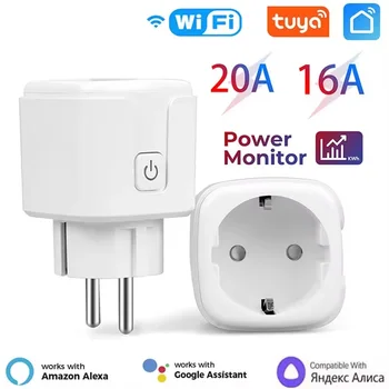 Smart Plug EU 16A/20A AC100-240V Wifi Smart Socket Power Outlet Alexa Google Home Voice Control Tuya Smart Life APP 1