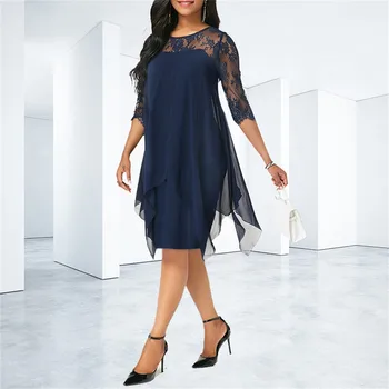 Summer Formal Dresses For Wedding Casual Fashion Large Round Neck Dress Lace 3