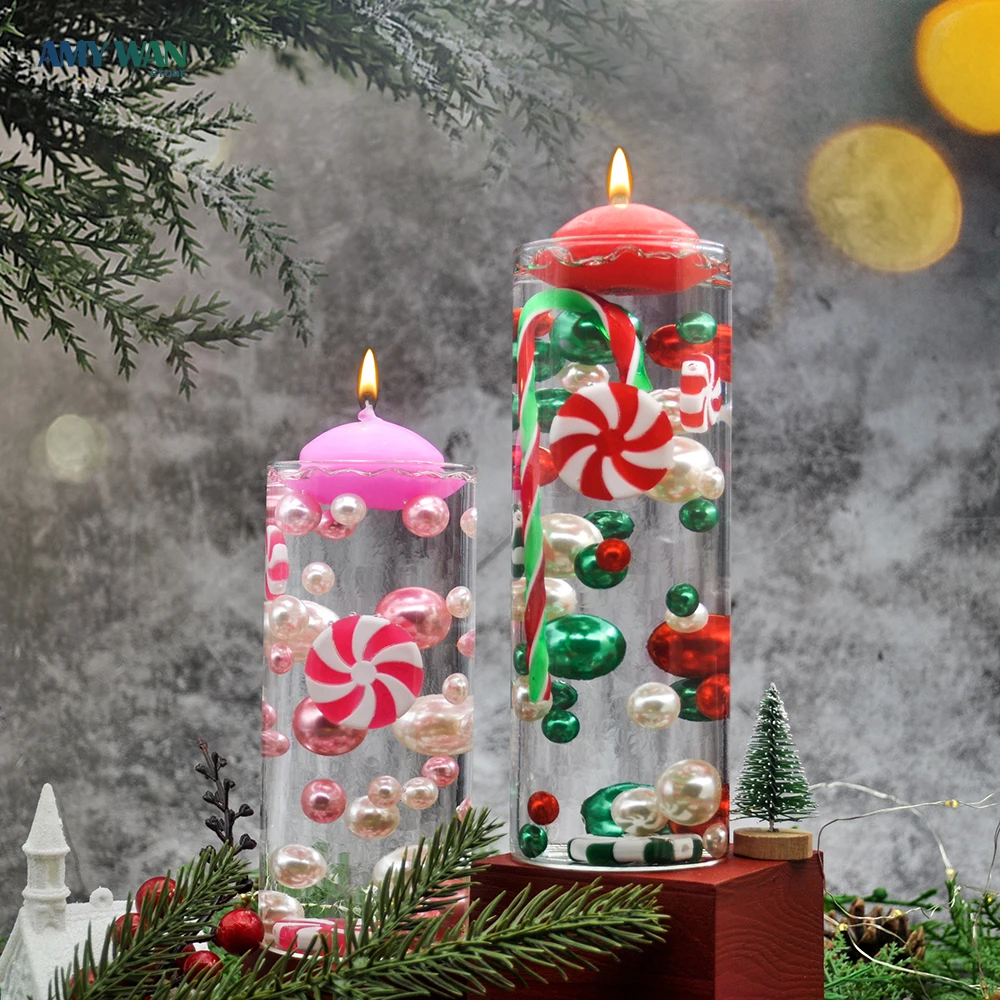 Jarrón de Navidad con perlas sin agujeros, geles de agua dulce, cuentas,  velas flotantes, centro de mesa para Navidad, boda, fiesta, adornos de mesa  - AliExpress, image size:1000x1000