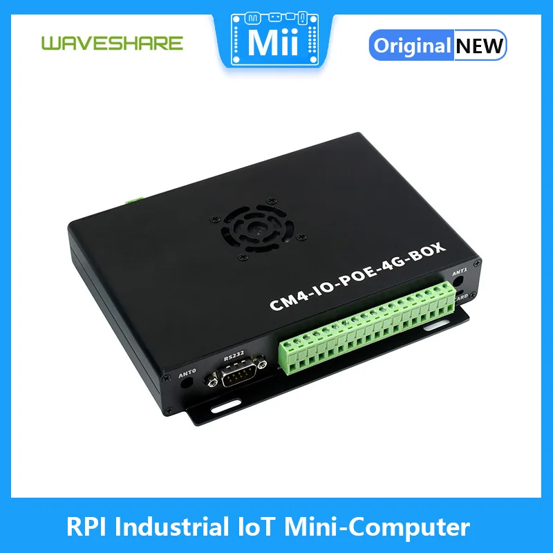 Rpi Industrial Iot Mini-Computer Basato Su Raspberry Pi Compute Module 4 (Non Incluso),Poe,5G/4G, Custodia In Metallo, Ventola Di Raffreddamento
