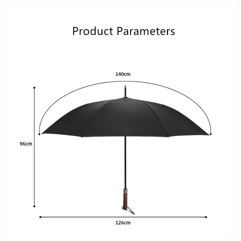For Rolls-Royce Mercedes-Benz BMW Black Glue Business Luxury Car Same Style Solid Wood Long Handle Car Business Umbrella