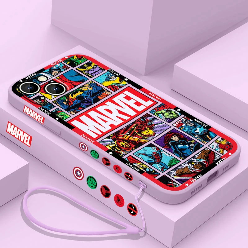 thumbnail image 1 of Marvel Avengers Poster Phone Case para Apple iPhone 15 14 13 12 11 Pro Max Plus 8 7 SE Liquid Left Rope Capa Cover, 1 of 5