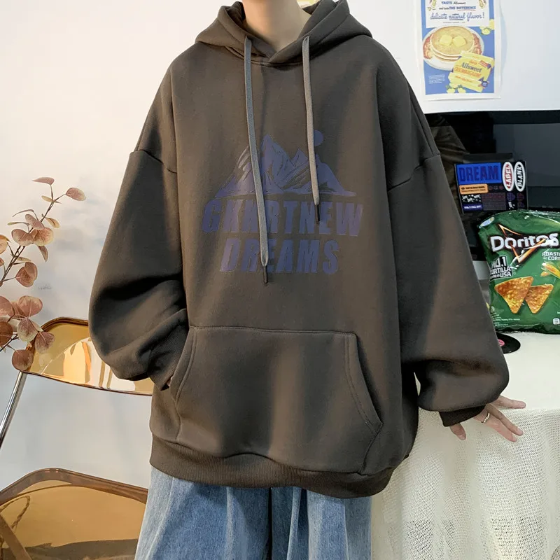 

Harajuku Hoodies Men Mountain Graphic Baggy Hooded Pullovers Trendy Brand Hip Hop Streetwear Sweatshirts Male Clothing