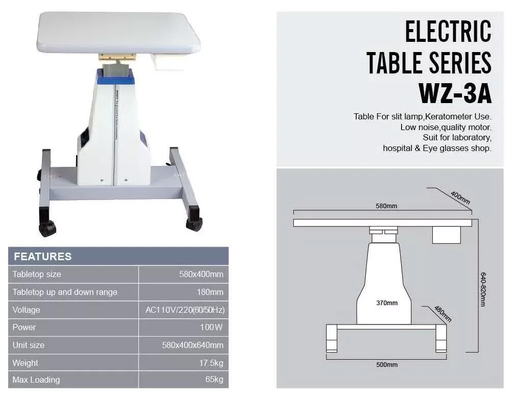 High Quality Ophthalmic Lifting Motorized Electric Table Lift WZ-3A for Computer and Medical Instruments and Auto Refraktometr