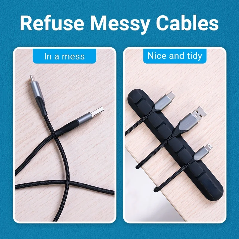 Desk Cable Organizer Silicone USB Cable Winder Desktop Car Management Clips for Data Headphone Earphone Mouse Wire Organizer,cable organizer