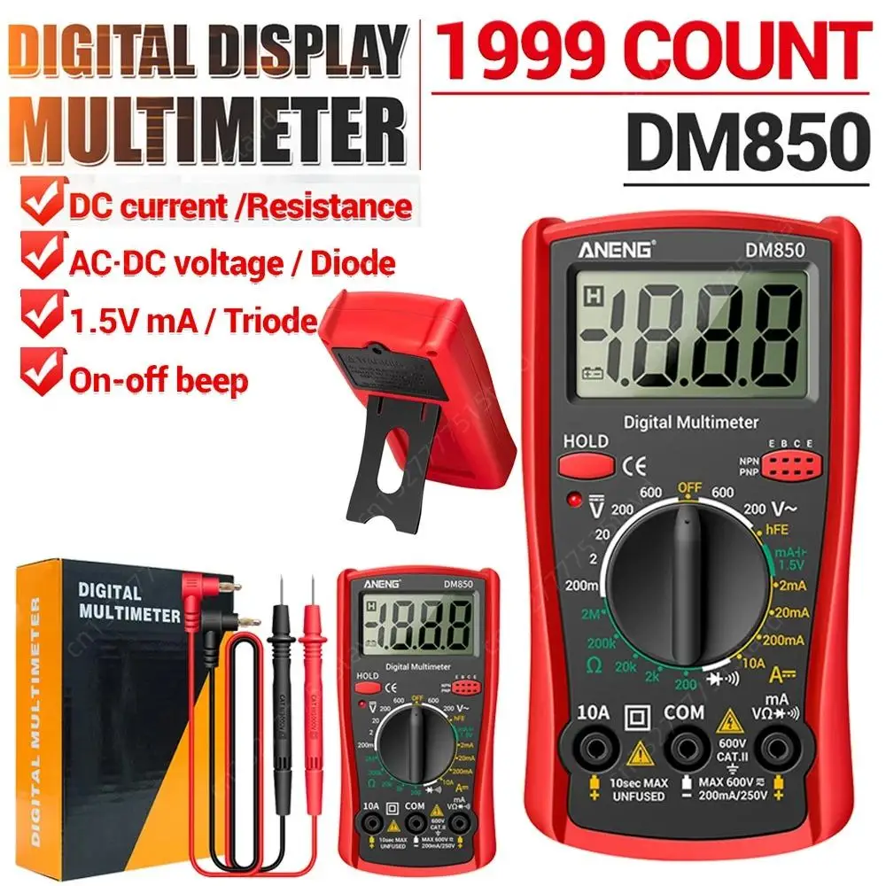 ANENG DM850 Digital Multimeter 1999 Counts Automatic AC/DC Votage Tester Current Ohm Ammeter Eletric Professional Detector Tool