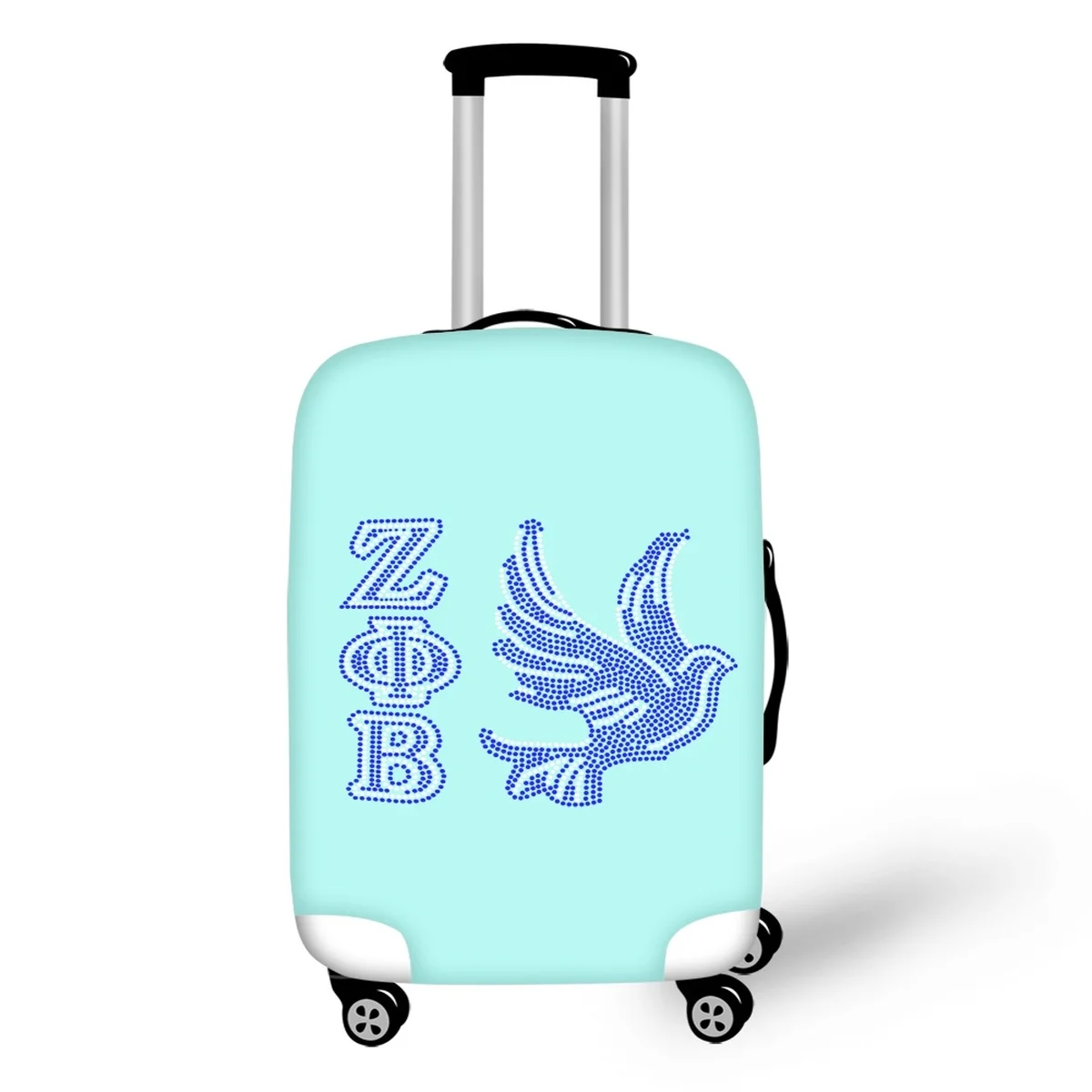 

FORUDESIGNS Dove Print Suitcase Covers Durable Zeta Phi Beta Design Travel Luggage Cover Protector Elastic Travel Accessories