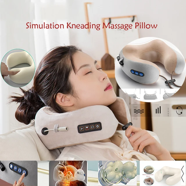 Multifunctional U-shaped Pillow Massage Pillow Electric Neck Massager  Portable Shoulder Cervical Massager Travel Home Car Relax - Neck Massage  Instrument - AliExpress