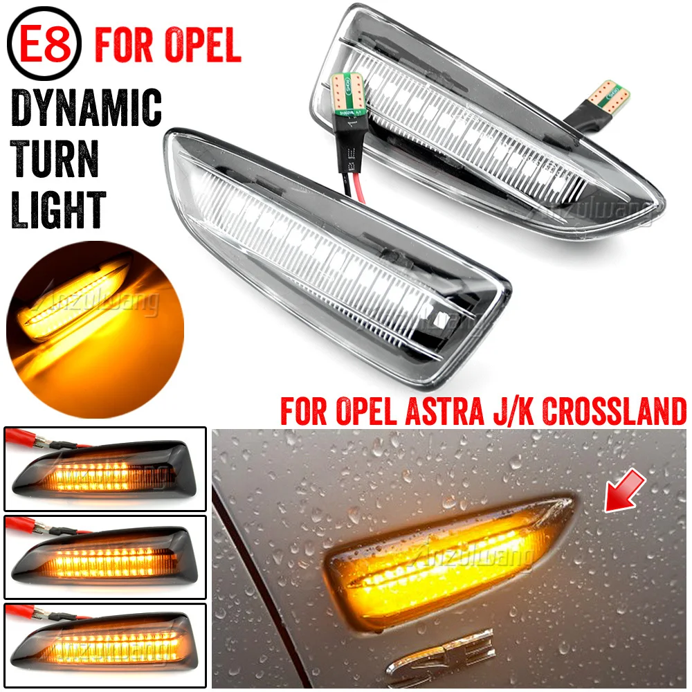 

For Opel Astra J K Crossland Grandland X Insignia B Zafira C Buick Regal LED Dynamic Turn Signal Light Side Marker Lamp Blinker
