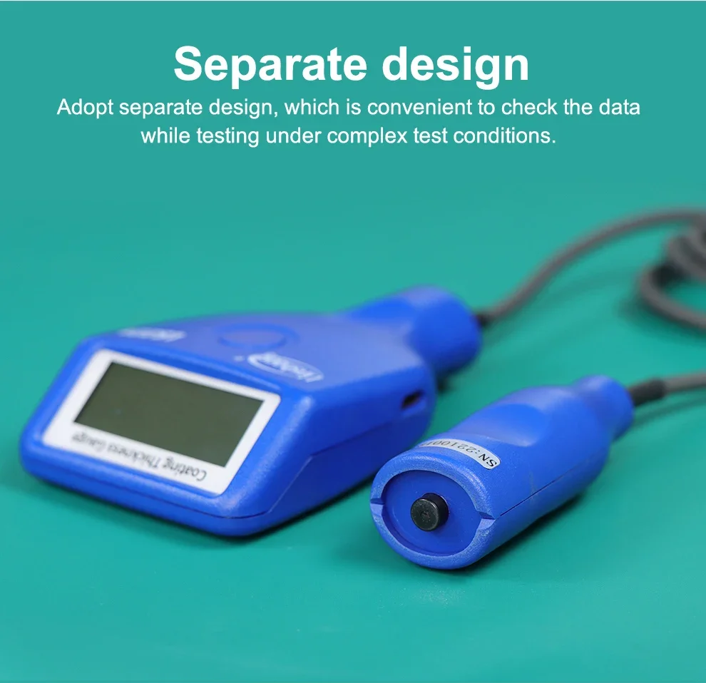 Thickness Meter LS221 Coating Gauge Mil Gage Dry Film 0-5000μm for Ferrous Non-f