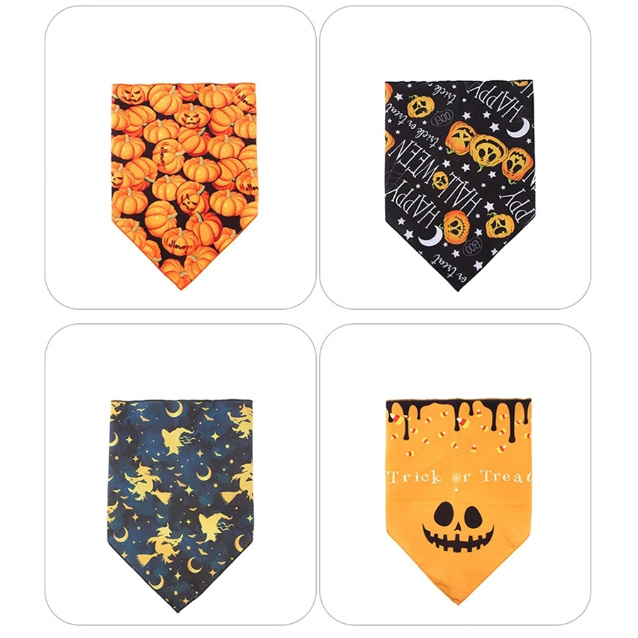 1pc pet Halloween triangle scarf, dog drool towel, cat neck cover scarf accessory