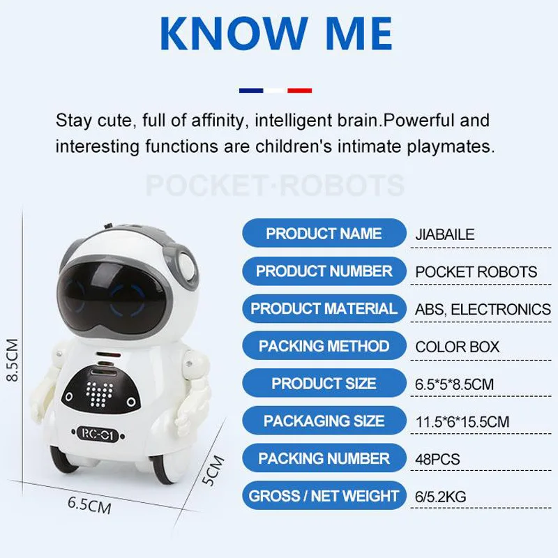 Pocket Expression Robot Children's Robot Can Talk Interactive Dialogue Voice Recognition Recording Singing Dancing And Tell