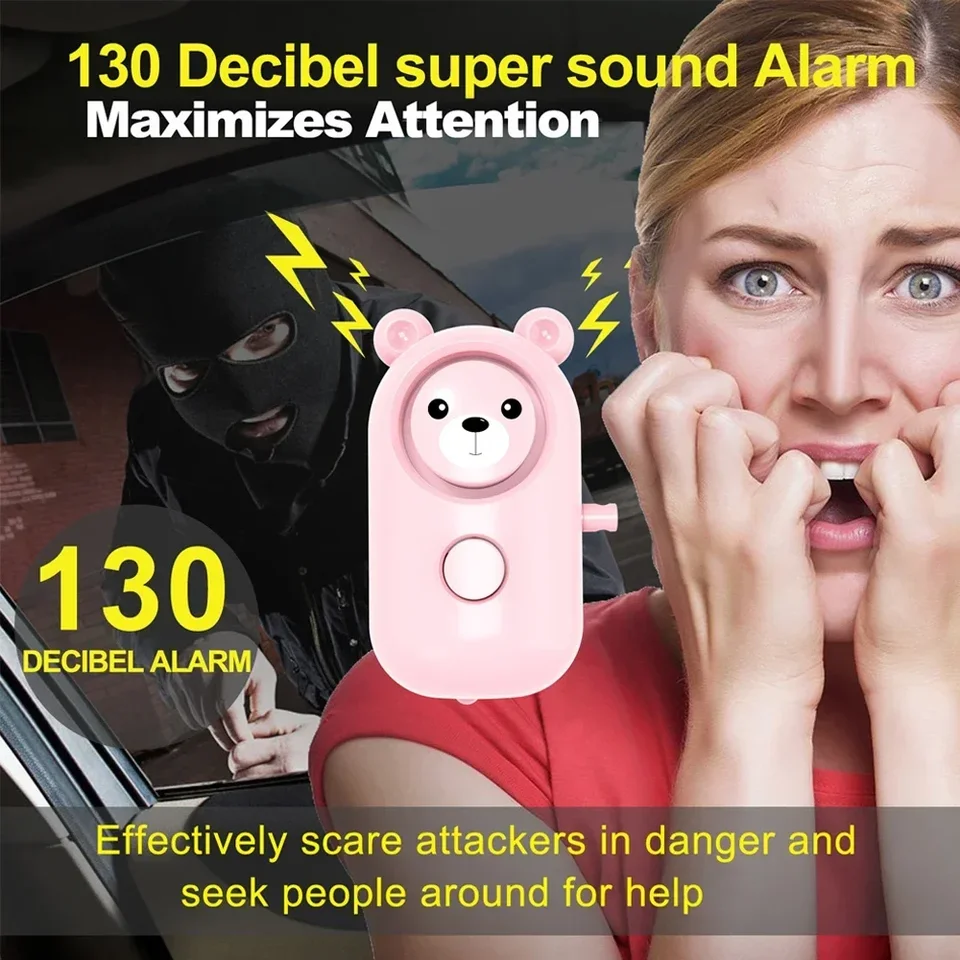 자가 방어 알람 130dB 늑대 퇴치 여아 아동 여성용 안전 보호 경보 개인용 안전 큰 비명 응급 알람 열쇠고리