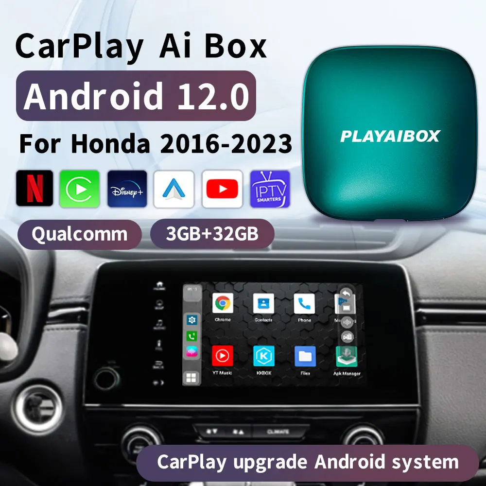CarPlay Ai Box 2022 Wireless Android Auto 12 System IPTV Netflix Spotify Dual Bluetooth Global