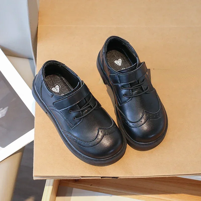 School Student Shoes for Boys Kid Spring Autumn Block New Black Boy Girl Loafer Soft Sole Kid Flats - 4