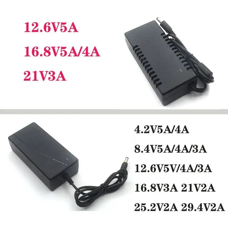 4.2V 8.4V 12.6V 16.8V 21V 25.2V 2A 3A 4A 5A Intelligence Lithium Battery Charger for EU/US