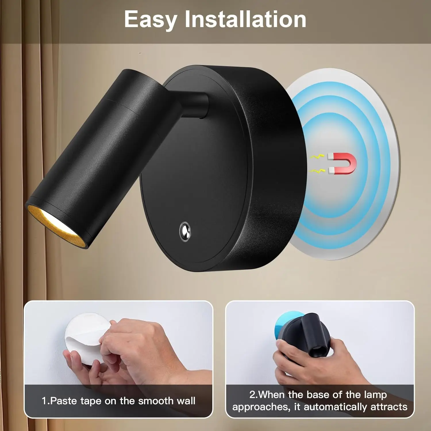 Recharge LED Wall Lamp 2000mah Magnetic attraction Walll Sconces Light For Living Room Bedroom Bedside Decor Lighting