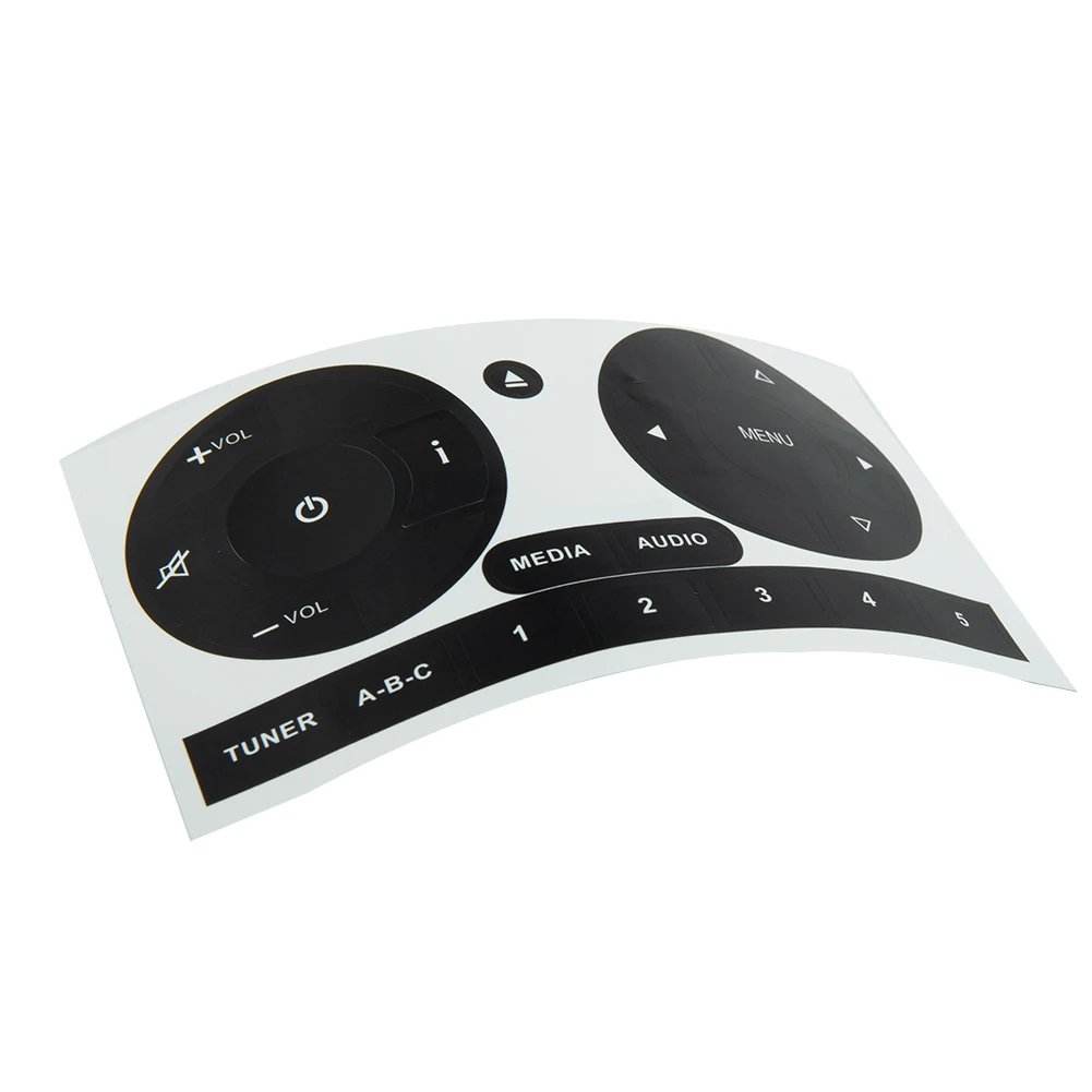 

1pc Car Radio Stereo Worn Peeling Button Repair Kit Decals Stickers Matte Black PVC Fits For Fiat 500 2011 - 2016 Car Accessorie