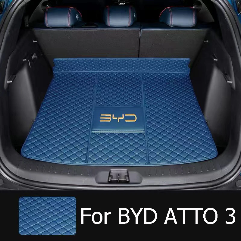 Car Trunk Mats For BYD ATTO 3 YUAN PLUS Waterproof Leather Trunk Protector Pad Protective Mats Interior Accessories