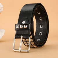 Trend Rivet Belt Heavy Metal Belt Men Women Punk Nightclub Rock Style Belt Jeans Belt Y2K Belt Fashion Decoration Women' Belt 4
