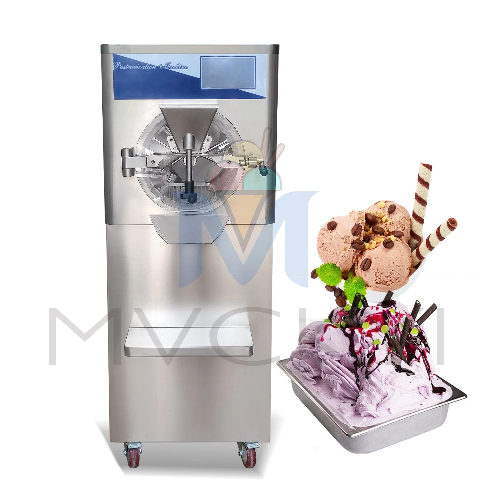 Mvckyi 48-64L/H Commercial Fresh Fruit Gelato Hard ice Cream Machine/Batch Freezer/Italian Ice Machine/Sorbet Ice Cream Machine