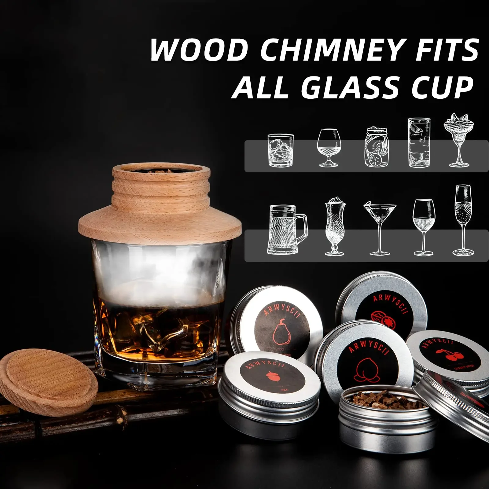 Wooden Cocktail Smoker Kit