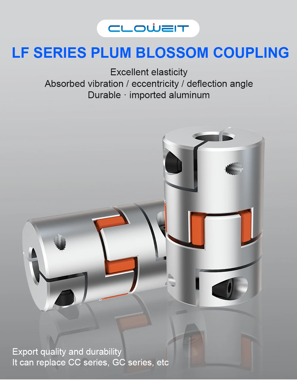 Description Picture 3 of itemLF Three Jaw D40L78 Coupler Aluminium Plum Flexible Shaft Coupling Stepper Motor Connector CNC 8/10/12/12.7/14/16/20/22mm