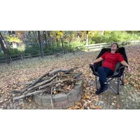 Oversized Padded Camping Chair Heavy Duty Quad Fold Arm Chair Portable for Outdoor - Support 450LBS 2
