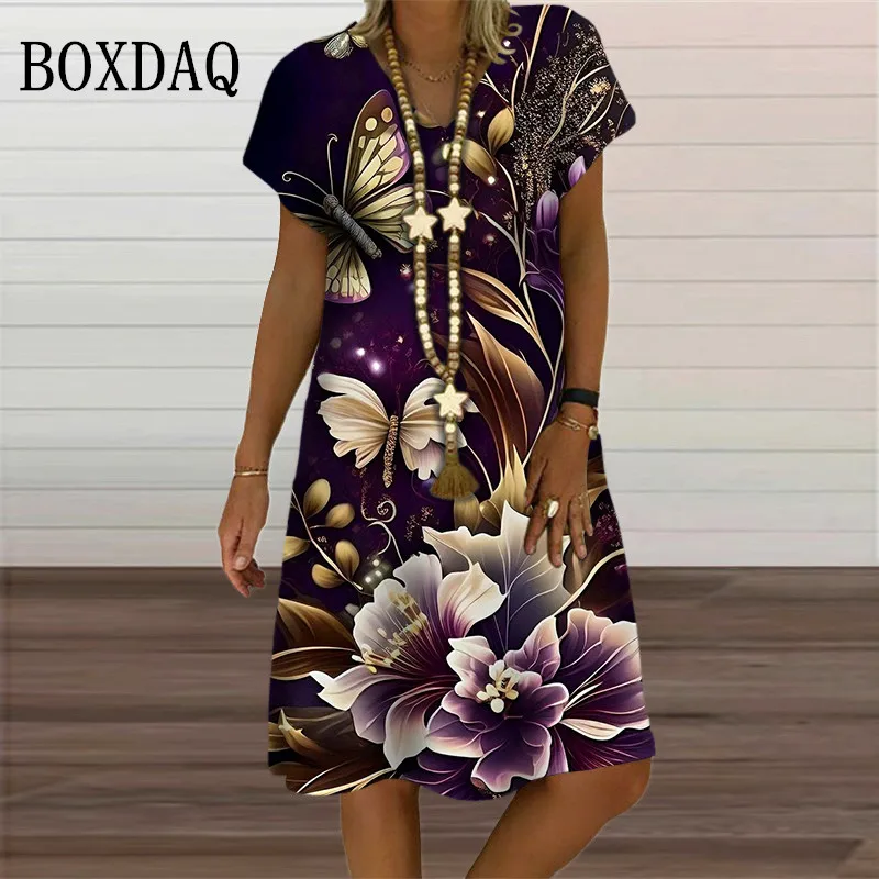Dorotila Vestido Maxi Acampanado con Estampado Floral, Botones y Mangas Globo