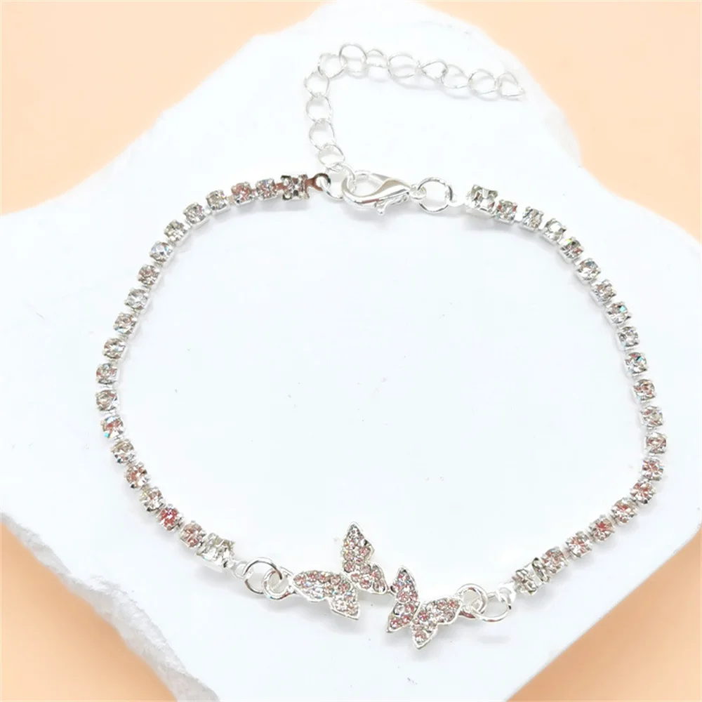 Butterfly Zircon Bracelet Charm Trendy Pave CZ Golden Silvery Bracelet For Women&Men Fashion Exquisite Heartbeat Jewelry 2024