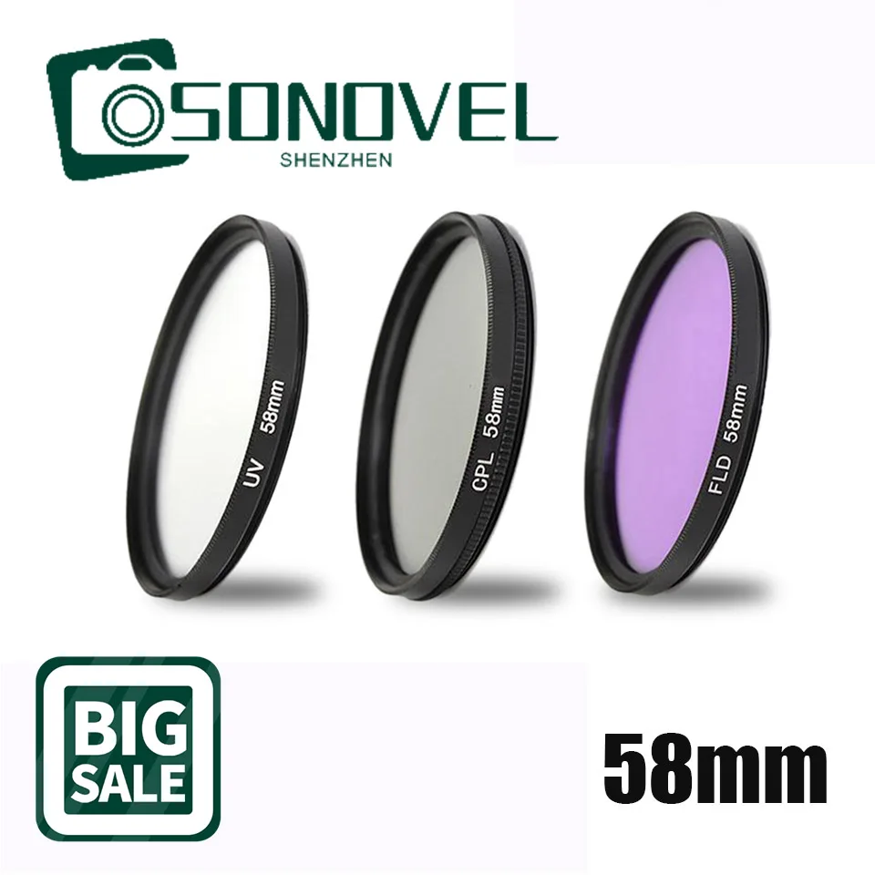 58Mm Uv Cpl Fld Lens Filter Kit Per Canon Eos 1100D 1200D 1300D 800D 760D 750D 700D 650D 600D 100D 70D 77D 80D Con 18-55Mm Lens