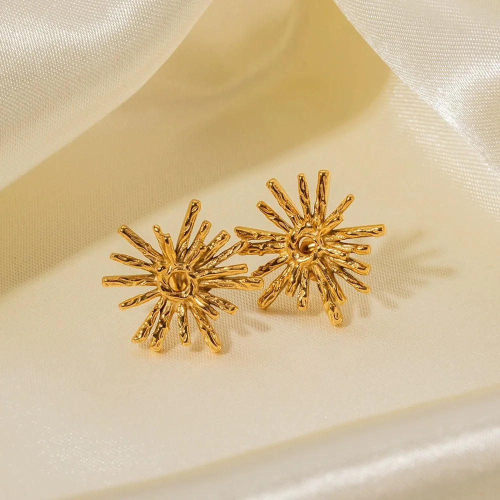 Sunflower Earrings Geometric Pattern