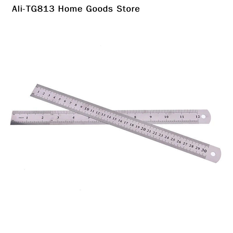 [TG813]1Pc 30cm 스테인레스 스틸 직선자 사무용품 측정 용품