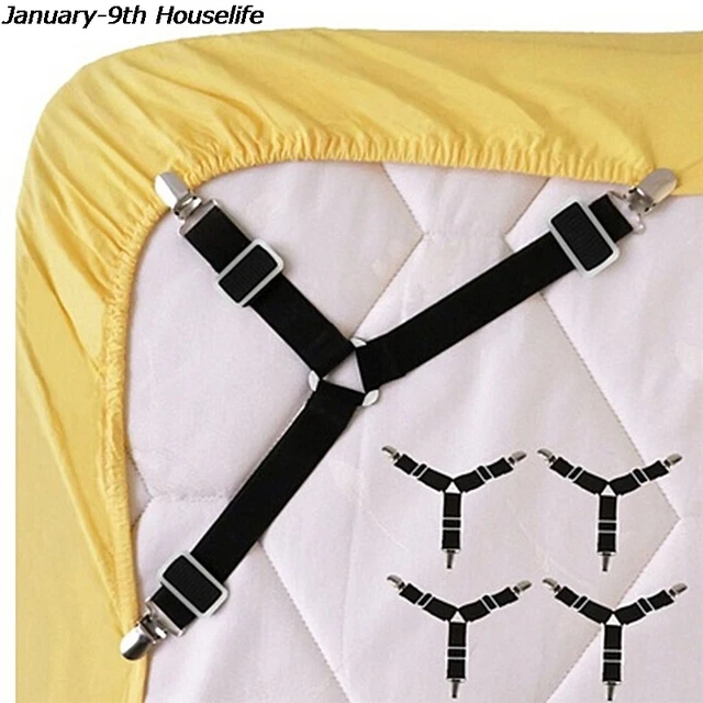 2Pcs Adjustable Bed Sheet Clips Elastic Sheets Slip-Resistant Belt Mattress  Blanket Fixing Straps Textiles Organize Gadgets - AliExpress