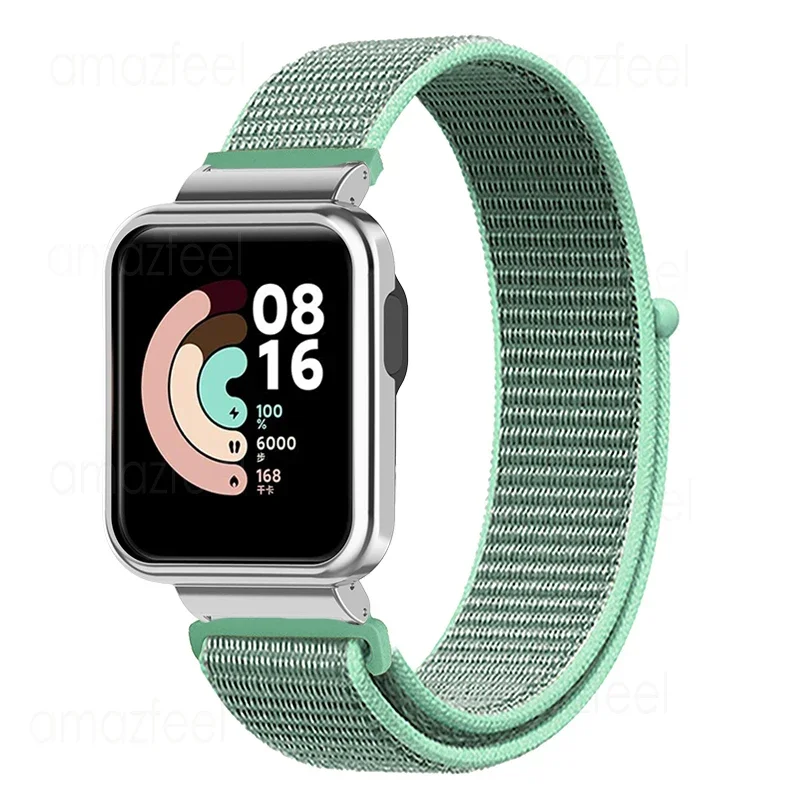 

Nylon Watchband for Mi Wacth Lite Strap Case Protector for redmi watch lite Wristband miwatch lite Bracelet Metal Protect frame