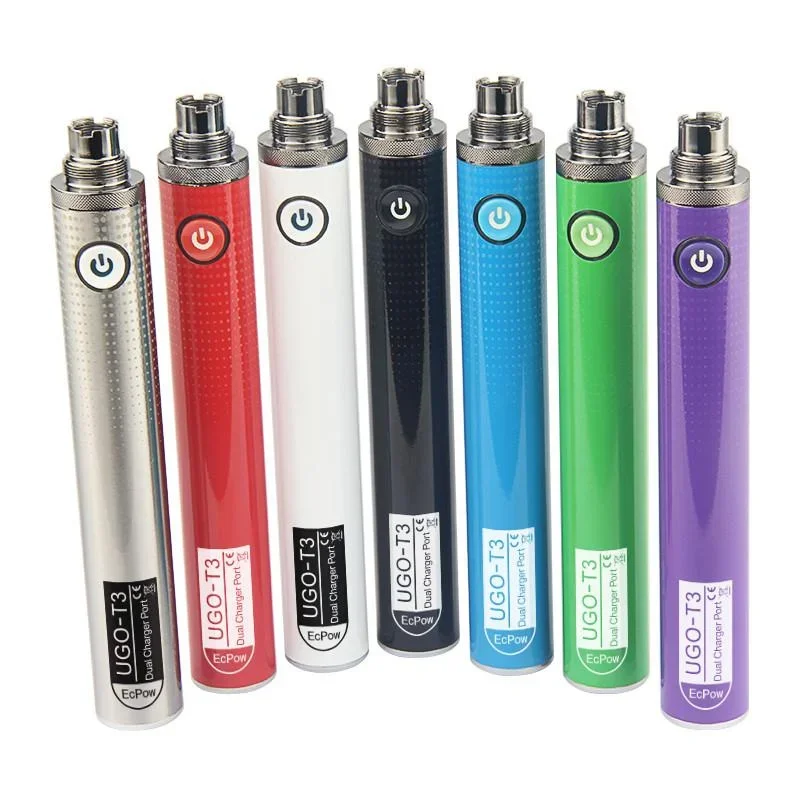 

5pcs Ugo-T3 Preheat Battery 1300Mah 510 Thread Vape Pen Variable Voltage Dual Charger Port Ecig for Thick Oil Vapes Cartridges