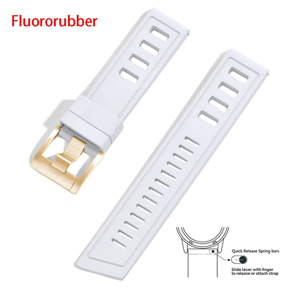 Enhanced Fluororubber Quick Release Waterproof Watch Strap