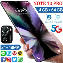 2022 New Cell Phone Note 10 Pro Android10.0 and 6.1Inch Full Screen 6GB+128GB 24MP+48MP Memory 5G Network Smartphone Cellphones