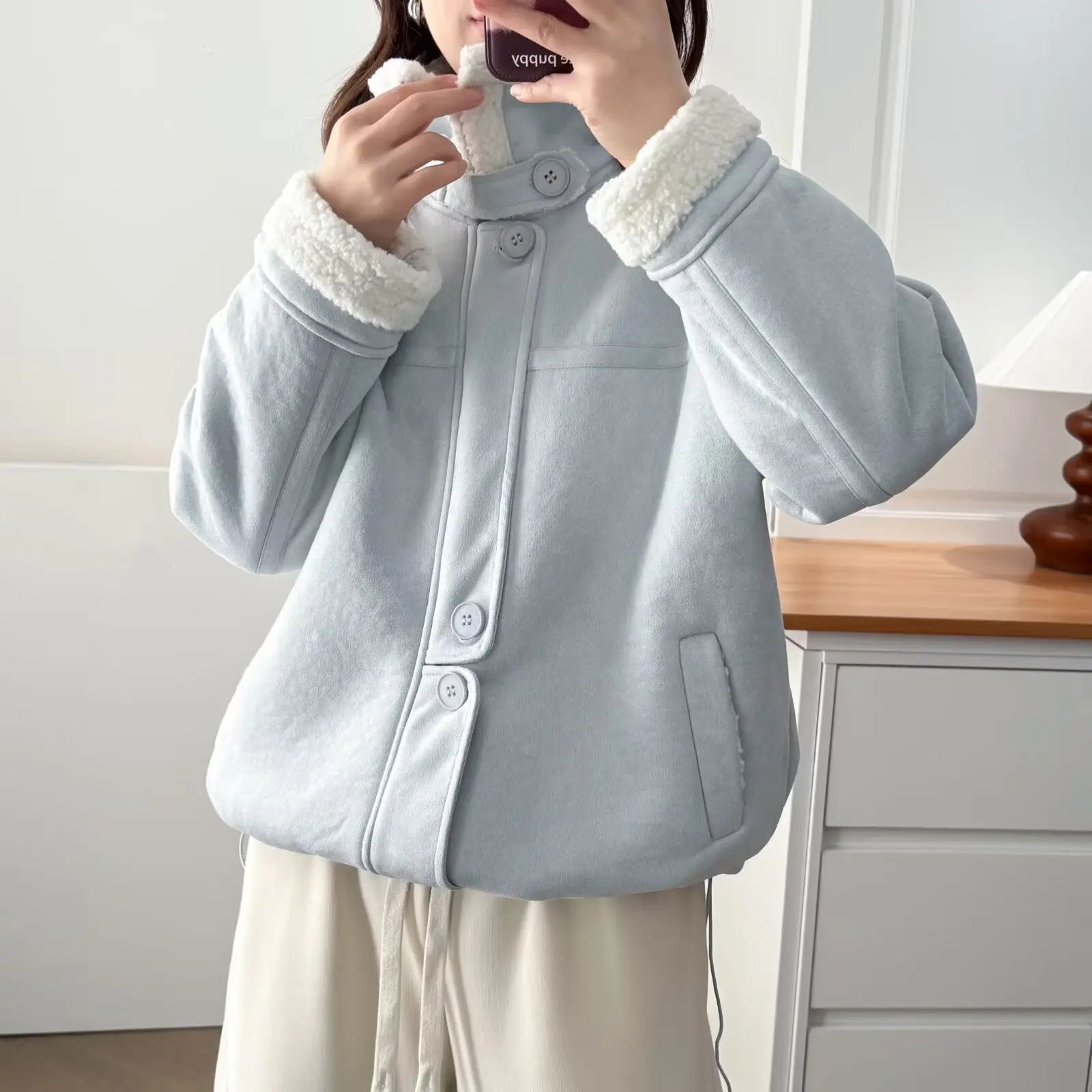 XXXXL Fashion Plus Size Women's Suede Coat 2025 Winter New Fashion Lapel one-piece Fleece Zipper Jacket Warm Top 2510