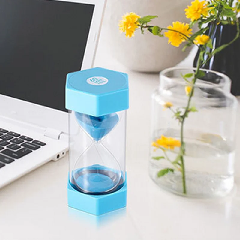 45 Minutes Hexagon Plastic Hourglass Fall-proof Sand Clock Timekeeper Children's Timer Birthday Gifts Home Decoration Sandglass 4