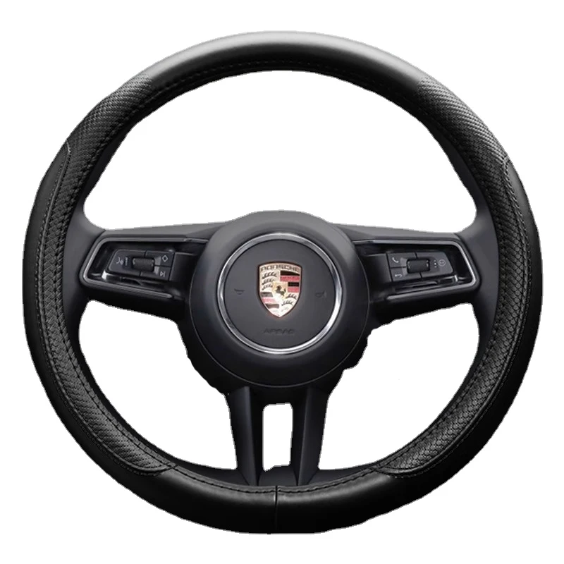 

Чехол на руль для Porsche 718 911 918 Cayenne Macan Taycan Panamera, универсальные автомобильные аксессуары из натуральной кожи с защитой от пота