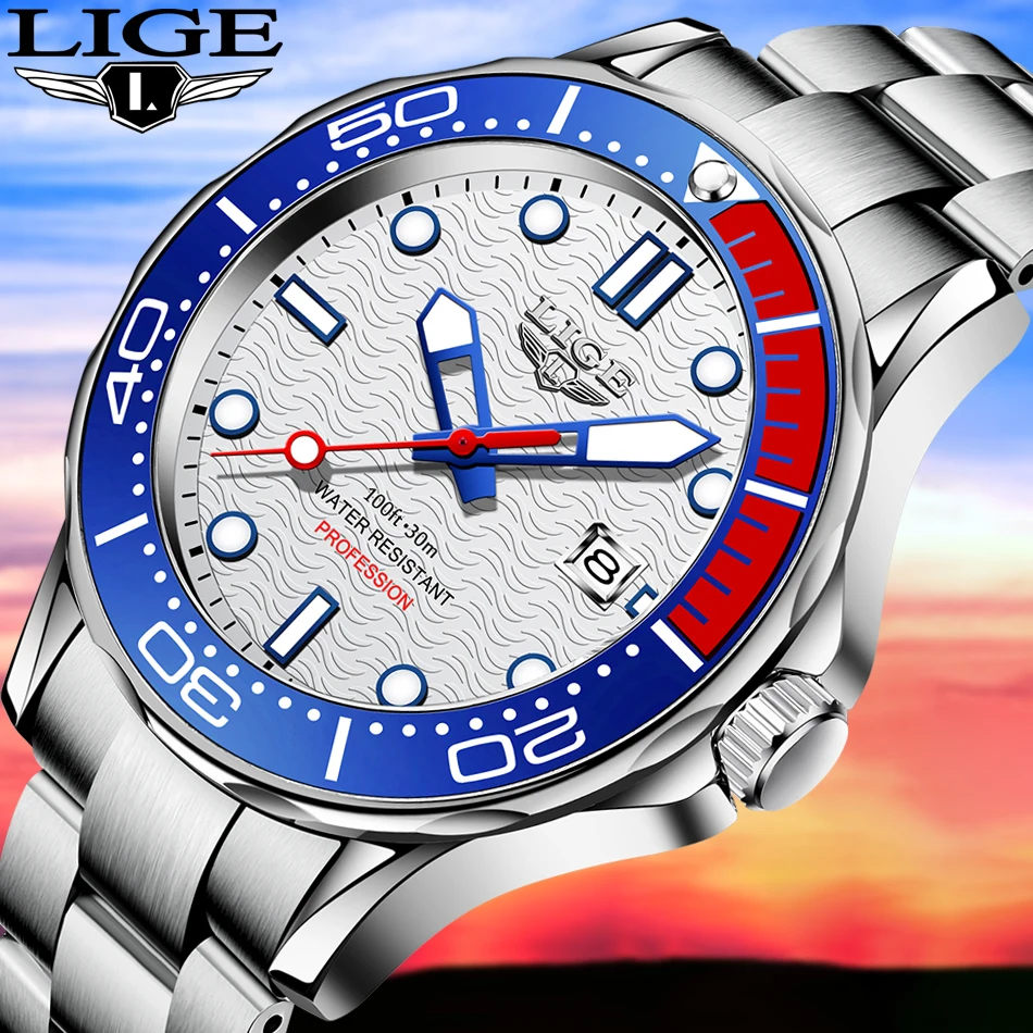 Unendlich U Infine U-Watch Impermeabile per Gli Uomini Orologi