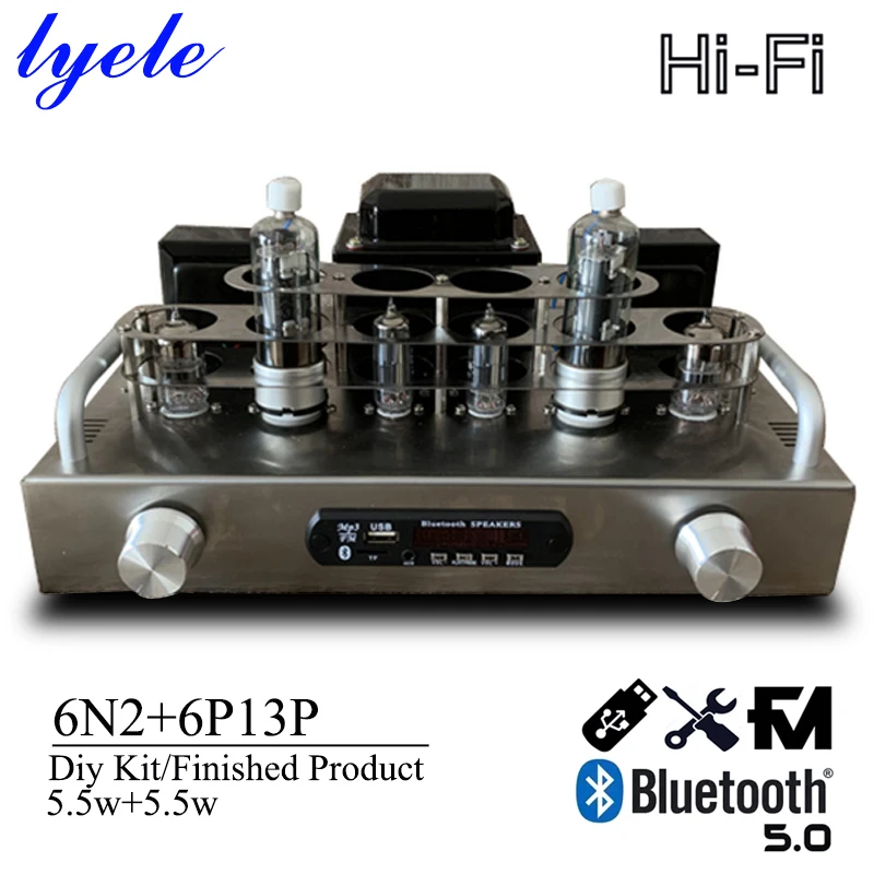 Lyele Audio 6n2 6p13p Vacuum Tube Amplifier Diy Kit Spartan P1 Hifi Amplifier Bluetooth 5.0 Vu Meter FM Usb Player High-end Amp